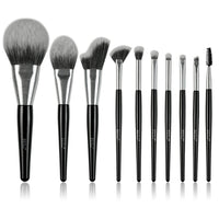 Beili Christmas Gift Makeup Brush Set Of 10, Kabuki Brushes With Synthetic Hair For Foundation, Concealer, And Eyeshadow.
