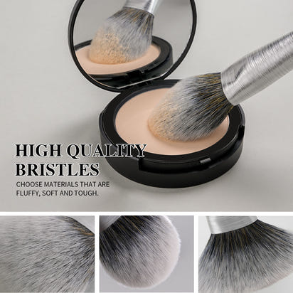 Beili Christmas Gift Makeup Brush Set Of 10, Kabuki Brushes With Synthetic Hair For Foundation, Concealer, And Eyeshadow.