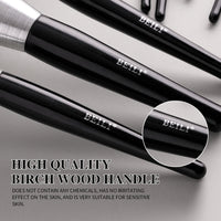 Beili Christmas Gift Makeup Brush Set Of 10, Kabuki Brushes With Synthetic Hair For Foundation, Concealer, And Eyeshadow.